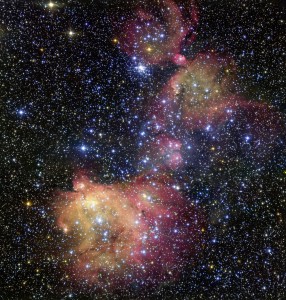 La nube di gas incandescente LH 120-N55 nella Grande Nube di Magellano