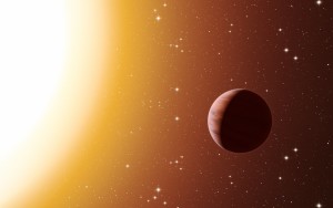 Rappresentazione artistica di un esopianeta "Giove caldo" nell'ammasso stellare Messier 67