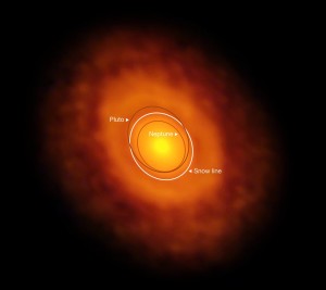Immagine ALMA del disco protoplanetario intorno a V883 Orionis